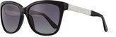 Thumbnail for your product : Jimmy Choo Cora Crystal-Temple Square Sunglasses, Black