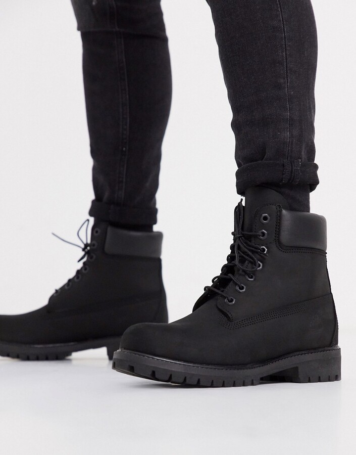 Timberland 6 inch premium boots in black - ShopStyle