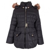Thumbnail for your product : Mayoral Black Puffa Coat with Faux Fur Trim