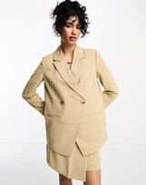 Thumbnail for your product : Y.A.S tailored suit double breasted blazer in camel - part of a set
