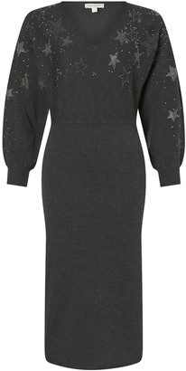 Monsoon Star Heat-Seal Gem Knit Dress with LENZING ECOVERO Grey