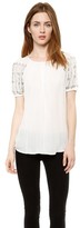 Thumbnail for your product : L'Agence Beaded Short Sleeve Blouse