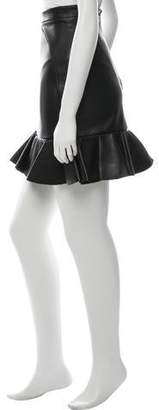David Koma Leather Mini Skirt w/ Tags Black Leather Mini Skirt w/ Tags