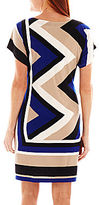 Thumbnail for your product : Studio 1 Dolman-Sleeve Chevron Print Dress