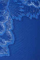 Thumbnail for your product : Chantelle Orangerie Stretch-lace And Tulle Underwired Plunge Bra - Blue