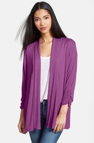 Thumbnail for your product : Nordstrom MOD.lusive by Bobeau Ruched Sleeve Long Cardigan Exclusive)