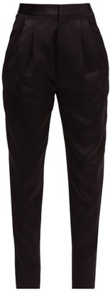 black satin skinny trousers womens