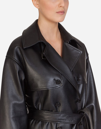 Dolce & Gabbana Double-Breasted Leather Belted Coat