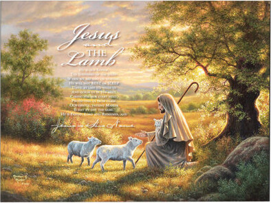 The Holiday Aisle Wall Plaque Jesus And Lamb 24x18 MDF
