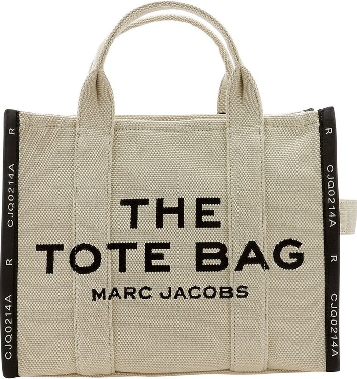 The Medium Jacquard Canvas Tote Bag in Beige - Marc Jacobs