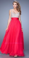 Thumbnail for your product : La Femme Delicate Lace Applique Straps Prom Dress