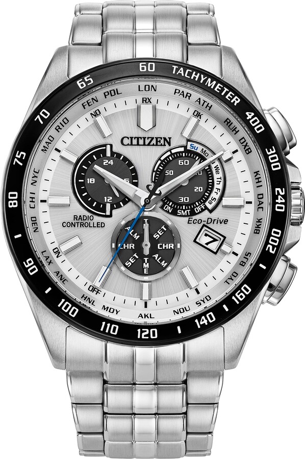 Citizen Men's A-T World Chrono Eco-Drive Stainless Steel Strap 