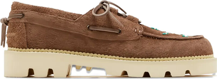 COLLEGIUM Beaded Lace-Up Boat Shoes