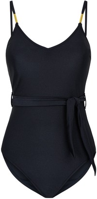 New Look High Shine Belted Swimsuit