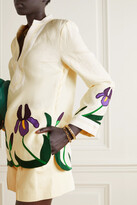 Thumbnail for your product : Tory Burch Iris Embroidered Appliquéd Linen Tunic - Ivory