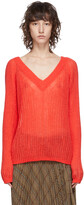 Thumbnail for your product : Helmut Lang Red Alpaca Double V Sweater