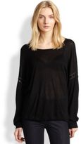 Thumbnail for your product : L'Agence Beaded-Trim Threadbare Pullover