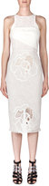 Thumbnail for your product : Roland Mouret Abersley Laser-Cut Hibiscus Colorblock Dress, White/Black
