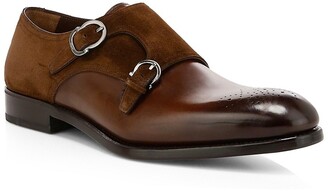 Ferragamo Brighton Double Monk Strap Leather Dress Shoes - ShopStyle  Slip-ons & Loafers