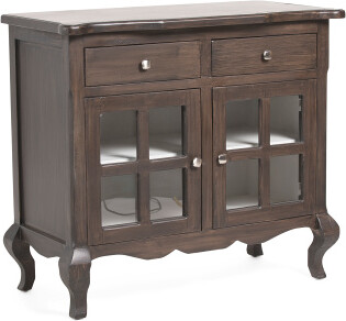 TJMAXX 41X36 Briar Solid Wood 2 Door 2 Drawer Cabinet