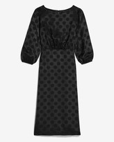 Thumbnail for your product : Express Jacquard Dot Puff Sleeve Midi Dress