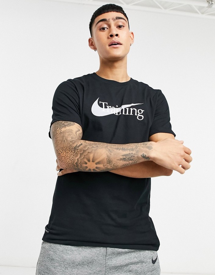 Nike Training graphic logo t-shirt in black - ShopStyle