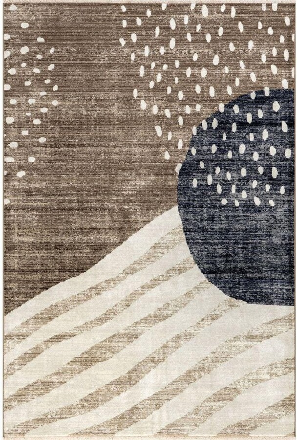 RUGS USA Manaslu Sunrise Fringed Light Brown 9 ft. x 12 ft. Indoor/Outdoor Patio Rug