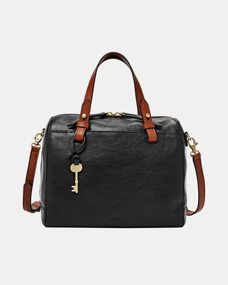 Fossil Women's Black Leather bags - Rachel Black Satchel - Size One Size at The Iconic