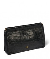 Thumbnail for your product : Jerome Dreyfuss Clic Clac Large Clutch in Croco Noir