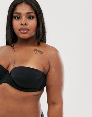 Ivory Rose Lingerie Ivory Rose Curve strapless multiway bra in black -  ShopStyle