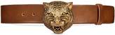 Thumbnail for your product : Gucci Leather Belt with Feline Buckle