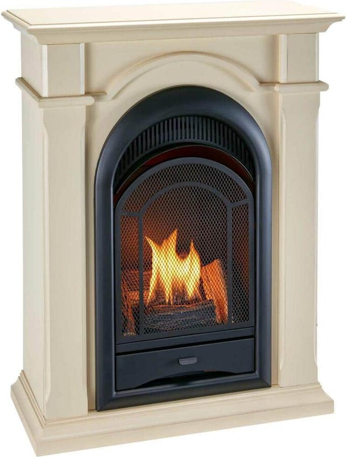 ProCom Heating ProCom Dual Fuel Ventless Gas Fireplace System With Corner Combo Mantel - 10,000 BTU, T-Stat Control