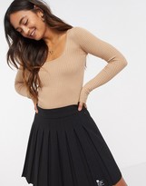 Thumbnail for your product : Brave Soul square neck knitted top in biscuit