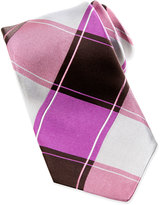 Thumbnail for your product : Ike Behar Large Plaid Brown Silk Tie, Brown