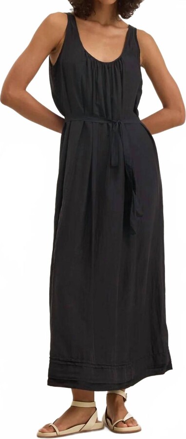 Bayou Silk Cotton Voile Dress In Black