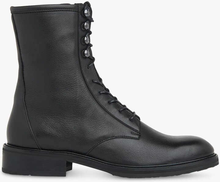 Whistles Asha Leather Lace Up Boots ShopStyle