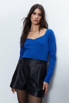Thumbnail for your product : Warehouse Clean Cotton Sweetheart Neck Long Sleeve Topindigo