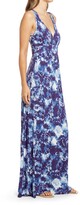 Thumbnail for your product : Loveappella Tie Dye Print V-Neck Jersey Maxi Dress