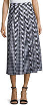 Thumbnail for your product : Lafayette 148 New York Adalia Belmont Check Shirting Midi Skirt