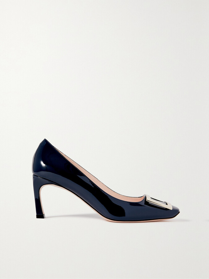 Roger Vivier Belle Vivier Trompette 70 Buckled Patent-leather Pumps - Blue