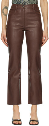 Miaou Brown Vegan Leather Junior Pants