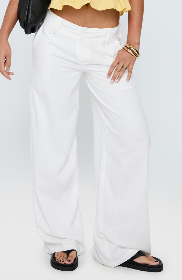 Princess Polly Pedra Linen Blend Wide Leg Pants