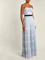 Thumbnail for your product : Self-Portrait Strapless Floral Broderie Anglaise Maxi Dress - Womens - Light Blue