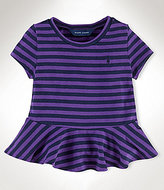 Thumbnail for your product : Ralph Lauren Childrenswear 2T-6X Striped Peplum Top