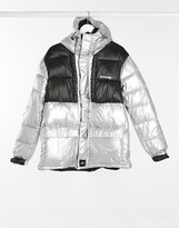 Thumbnail for your product : Sixth June oversized technical puffer jacket in silver