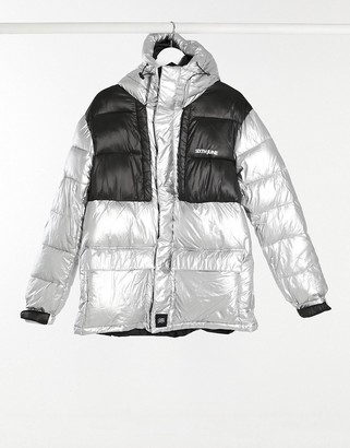 Sixth June oversized technical puffer jacket in silver