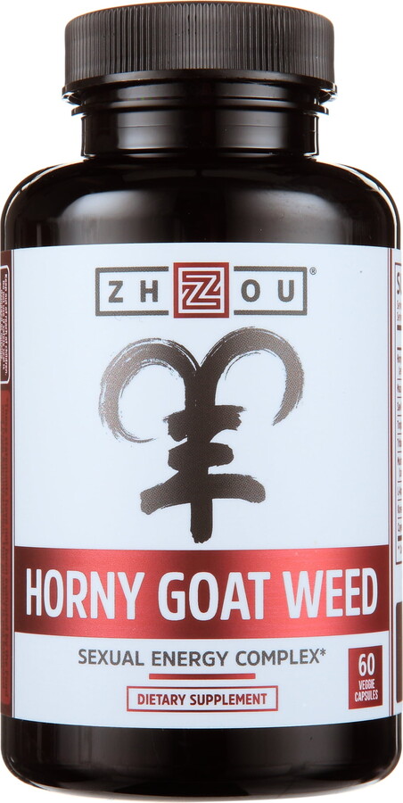 Horny Goat Weed with Maca and Tribulus Capsules, 60 Ct, by Zhou Nutrition