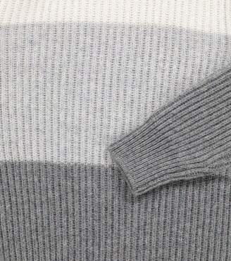 BRUNELLO CUCINELLI KIDS Colorblocked wool, cashmere and silk sweater