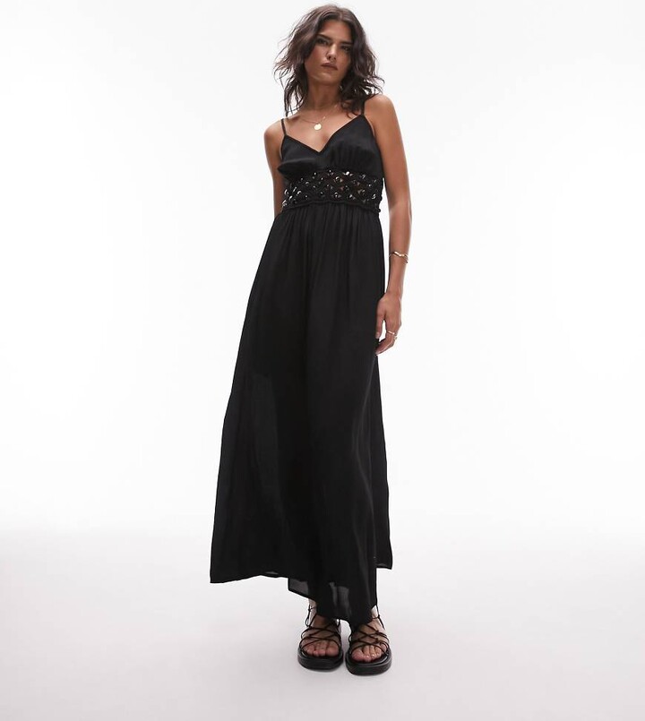 Maxi Dress Topshop Black Broderie Dress Topshop Scallop Edge