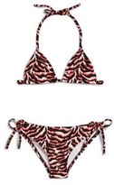 Thumbnail for your product : Milly Minis Girl's Two-Piece Animal Print Triangle Bikini